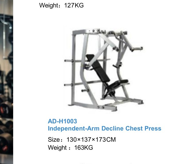 Independent-Arm Decline Chest Press