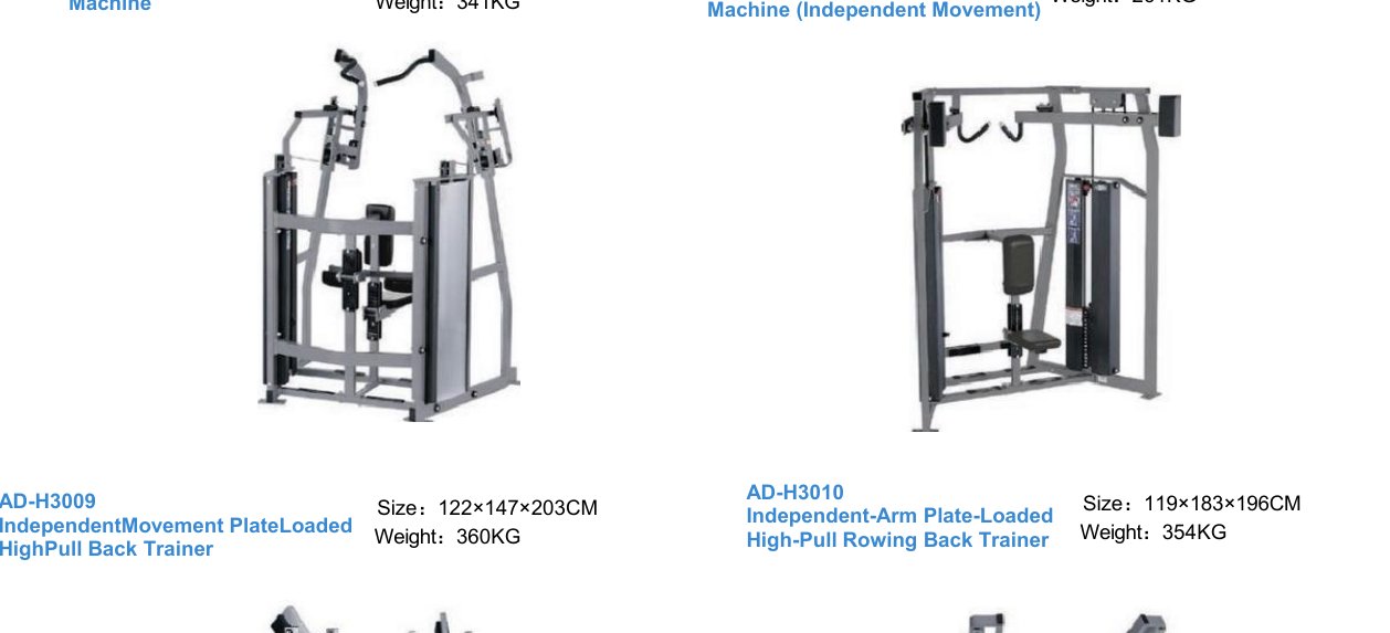 Independent-Arm Plate-Loaded High-Pull Rowing Back Trainer